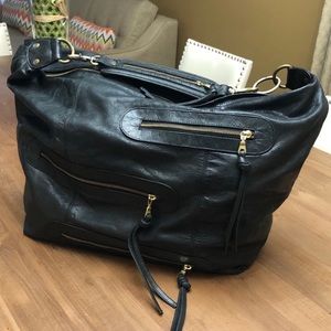 Black Leather Hobo Bag